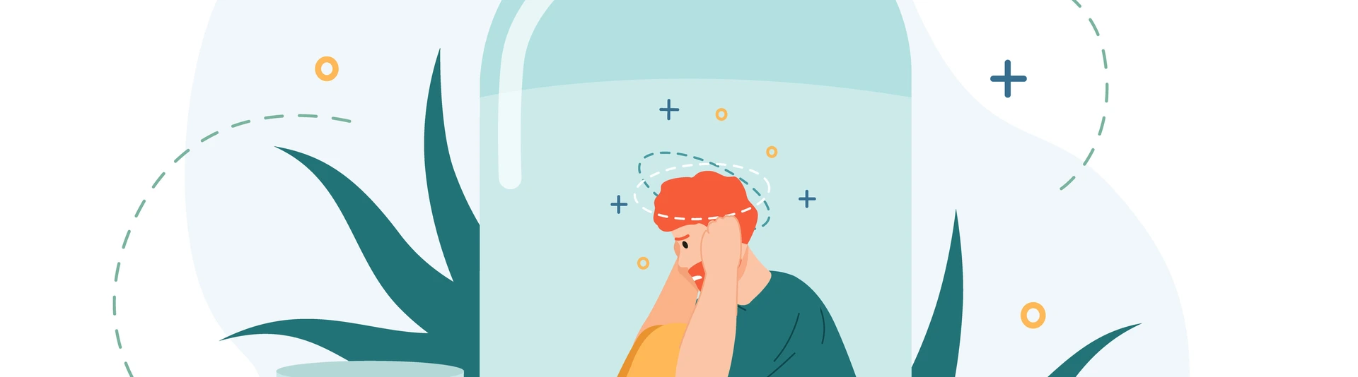 Alcohol addiction. Drunk man inside alcohol bottle, bad habit and unhealthy lifestyle, alcohol addicted frustrated person vector illustration