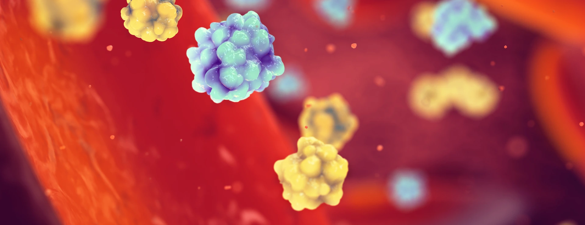 Glucose and insulin molecules in the blood