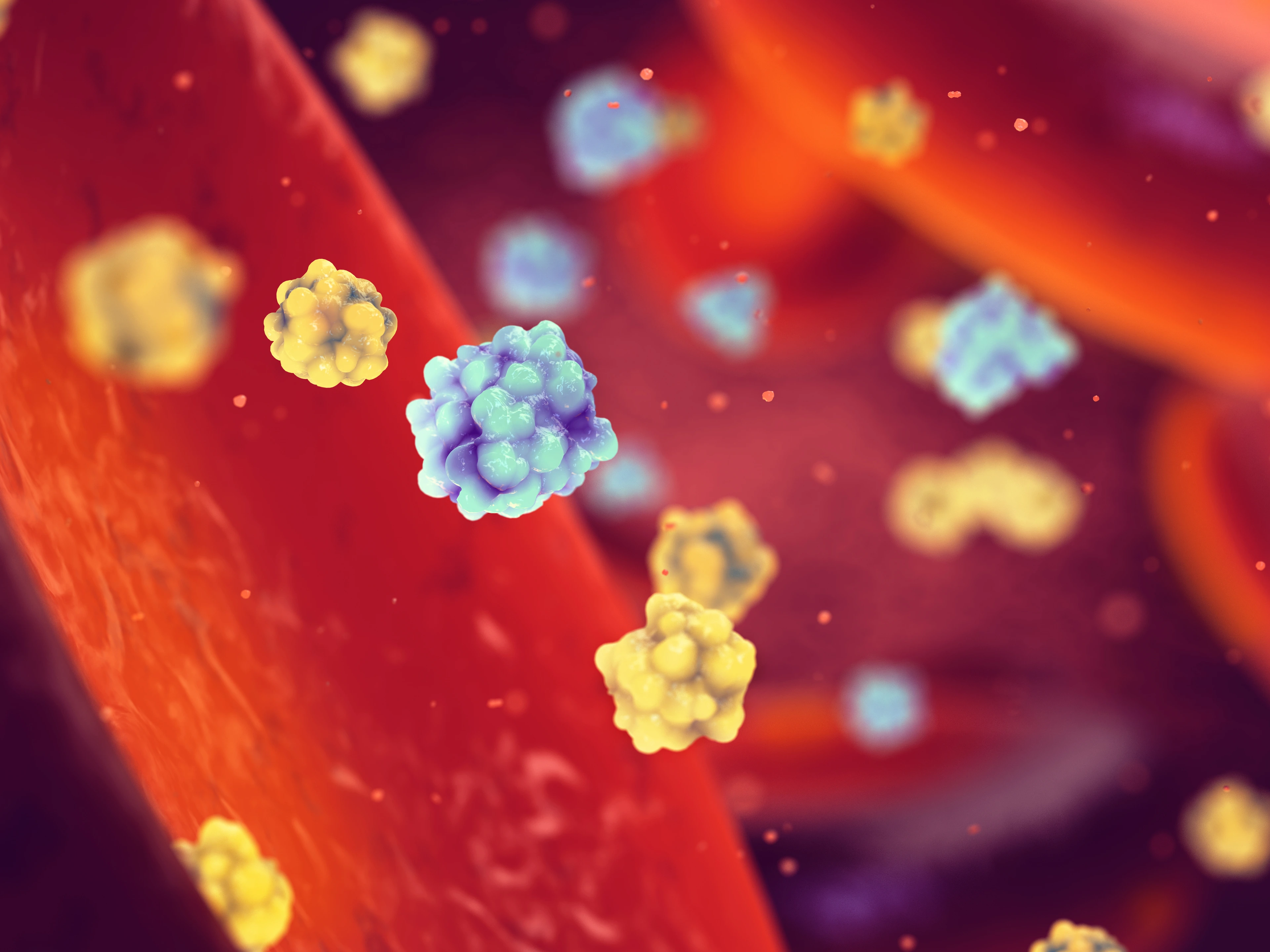 Glucose and insulin molecules in the blood