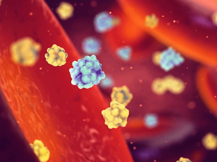 Glucose and insulin molecules in the blood