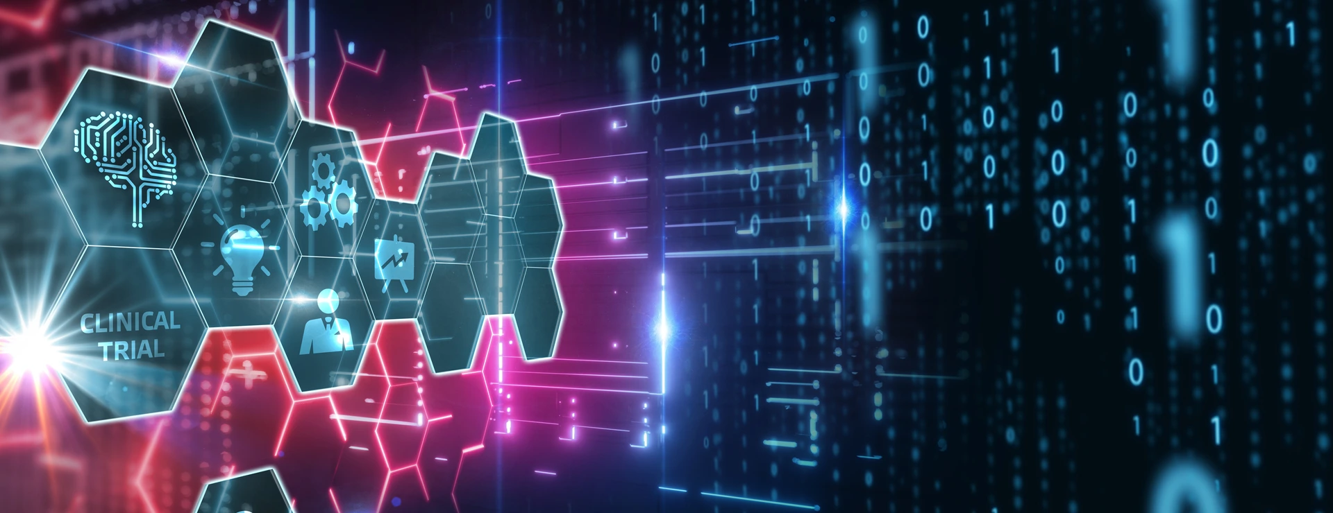 Business, Technology, Internet and network concept. Virtual display: Clinical trial