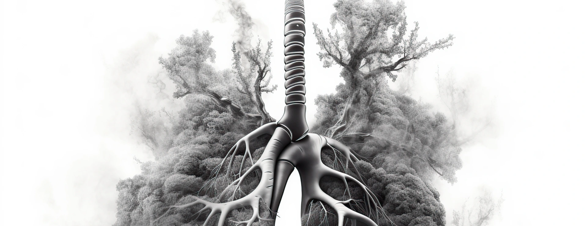 Pollution and lung disease concept. Generative AI illustration.