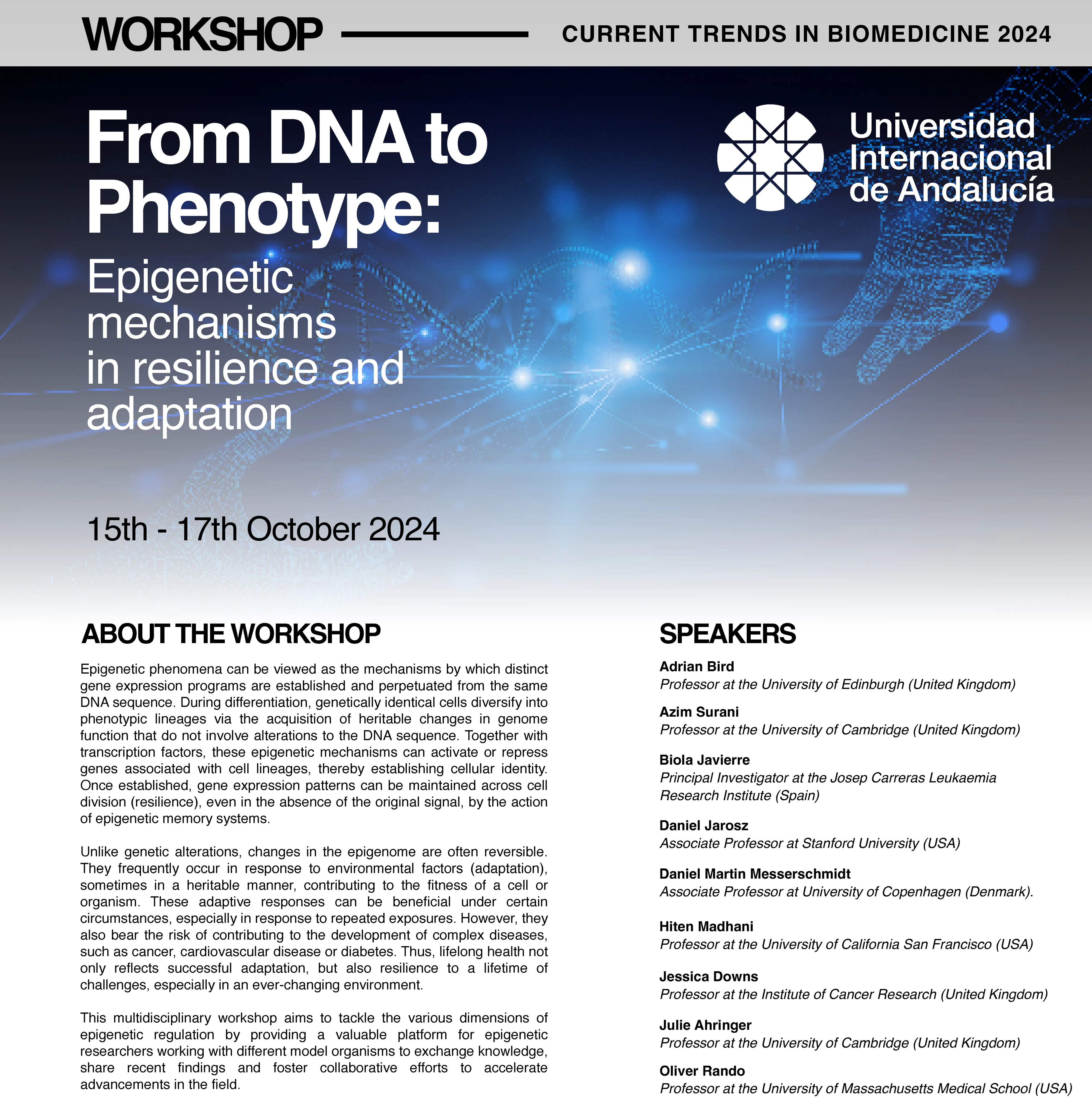 POSTER for Workshop: From DNA to Phenotype