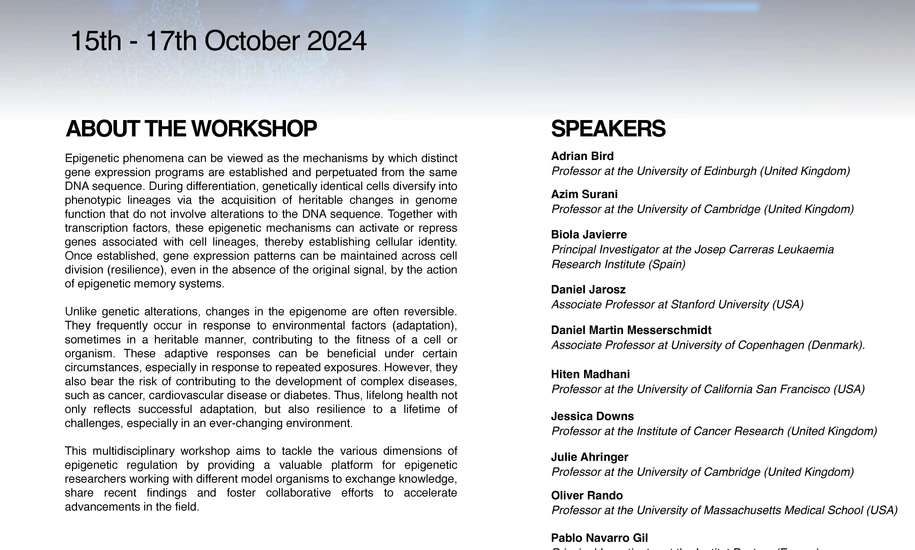 POSTER for Workshop: From DNA to Phenotype