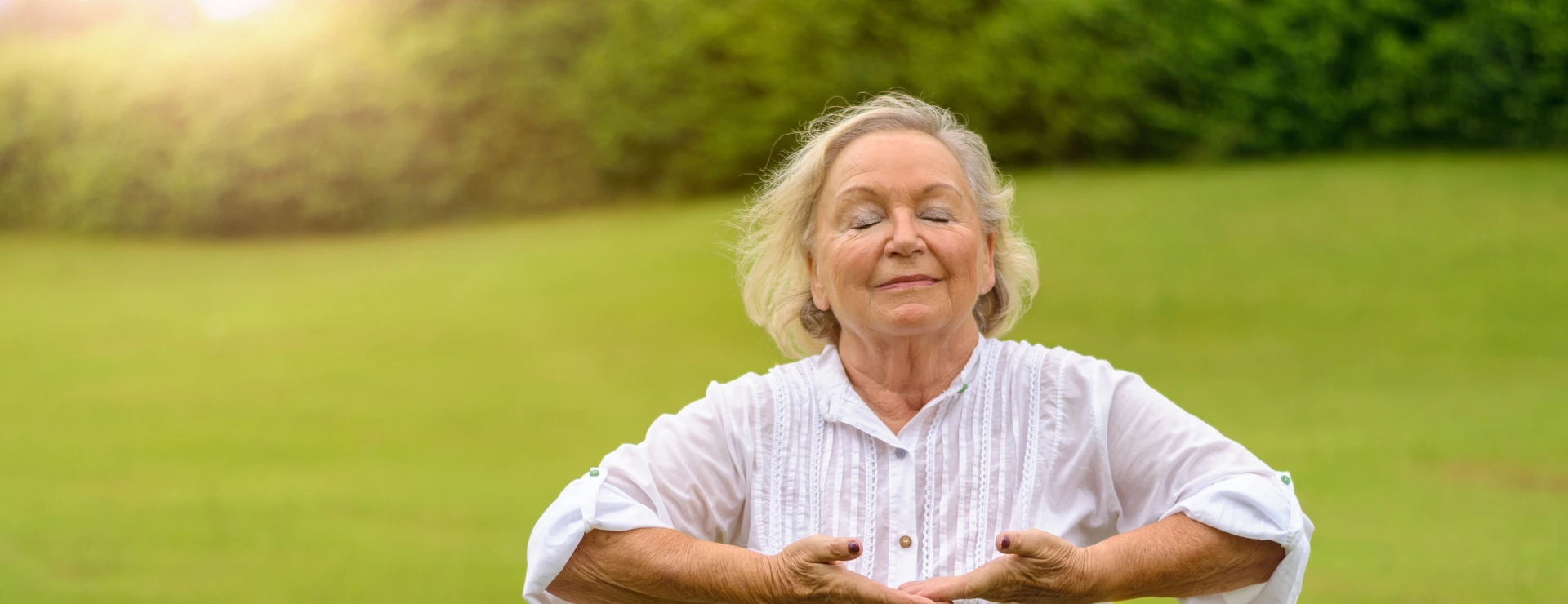 Single beautiful senior woman