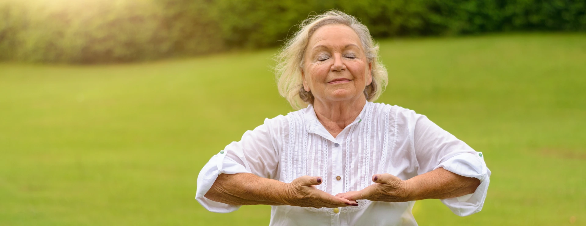 Single beautiful senior woman
