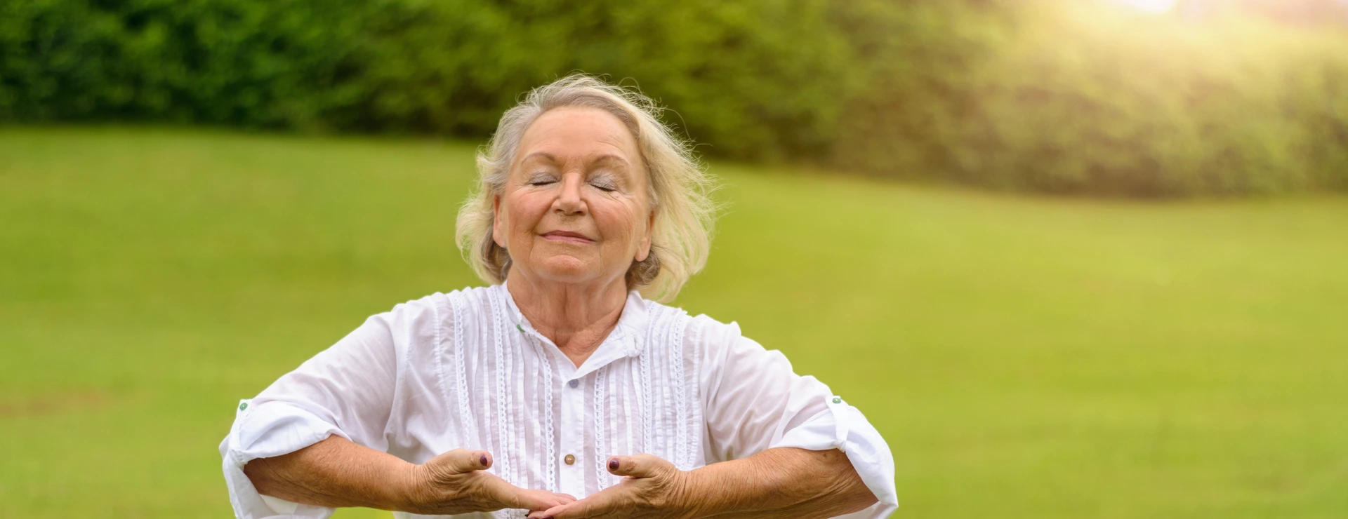 Single beautiful senior woman