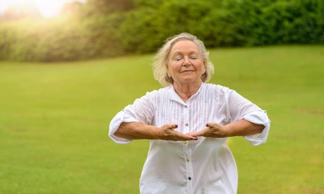 Single beautiful senior woman