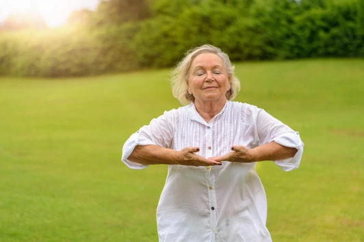 Single beautiful senior woman