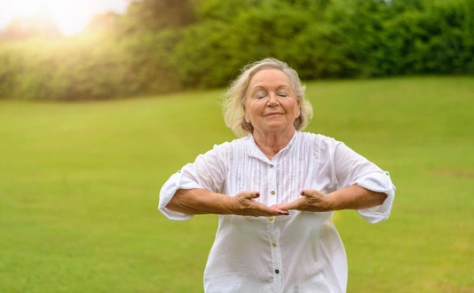 Single beautiful senior woman