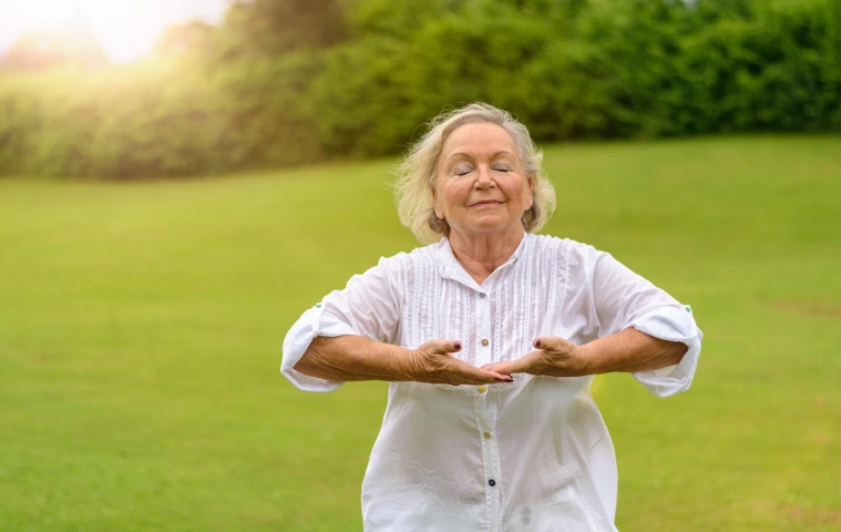 Single beautiful senior woman