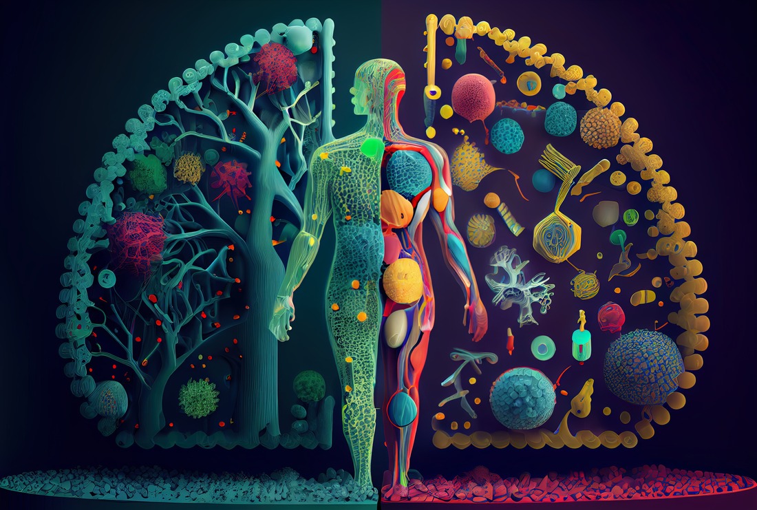 Illustration of human microbiota