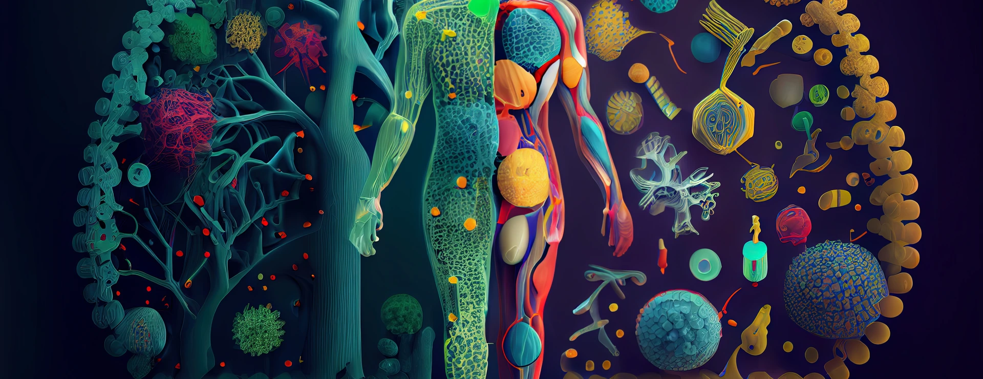 Illustration of human microbiota