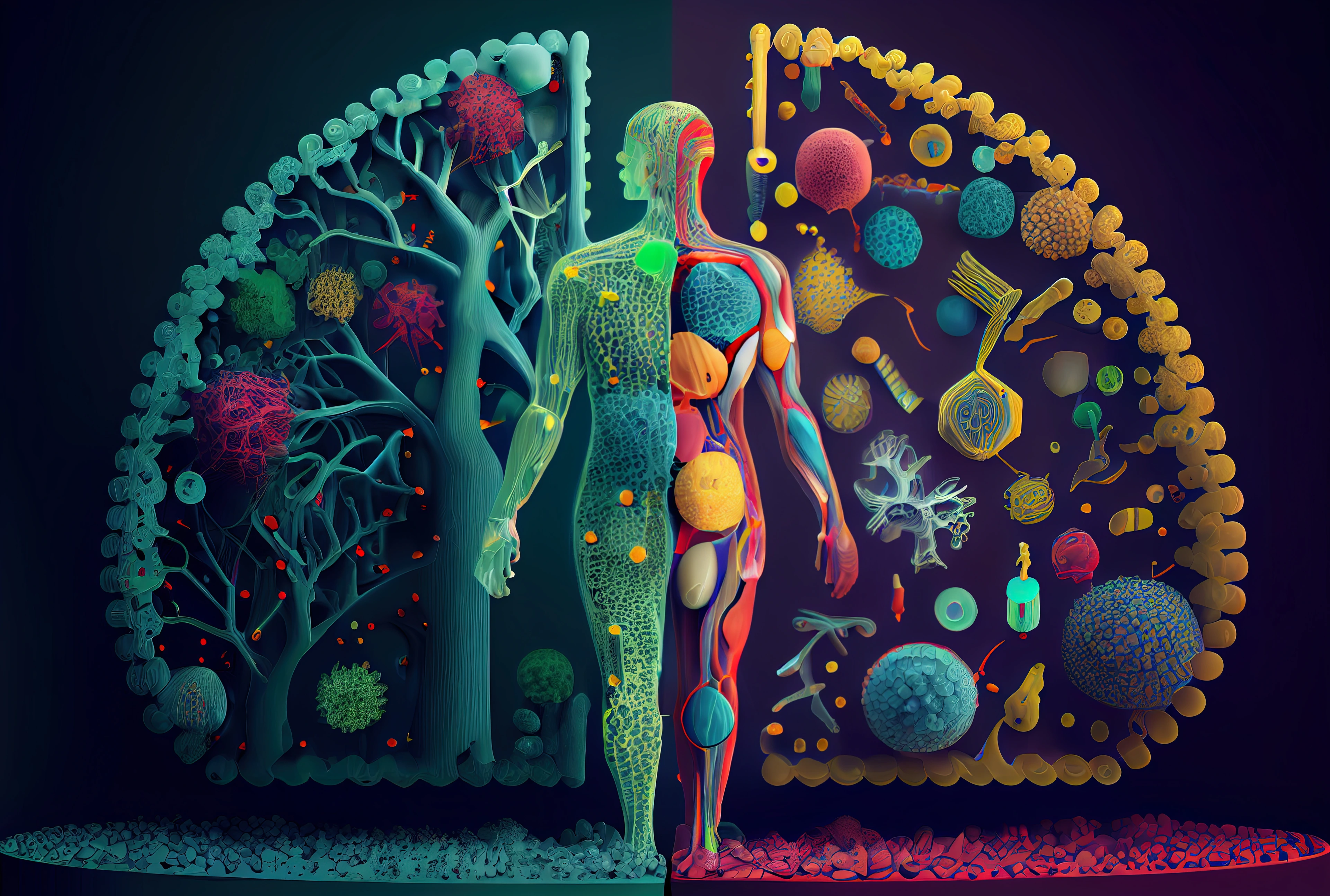 Illustration of human microbiota