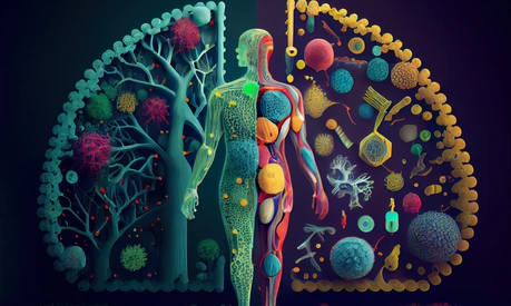 Illustration of human microbiota