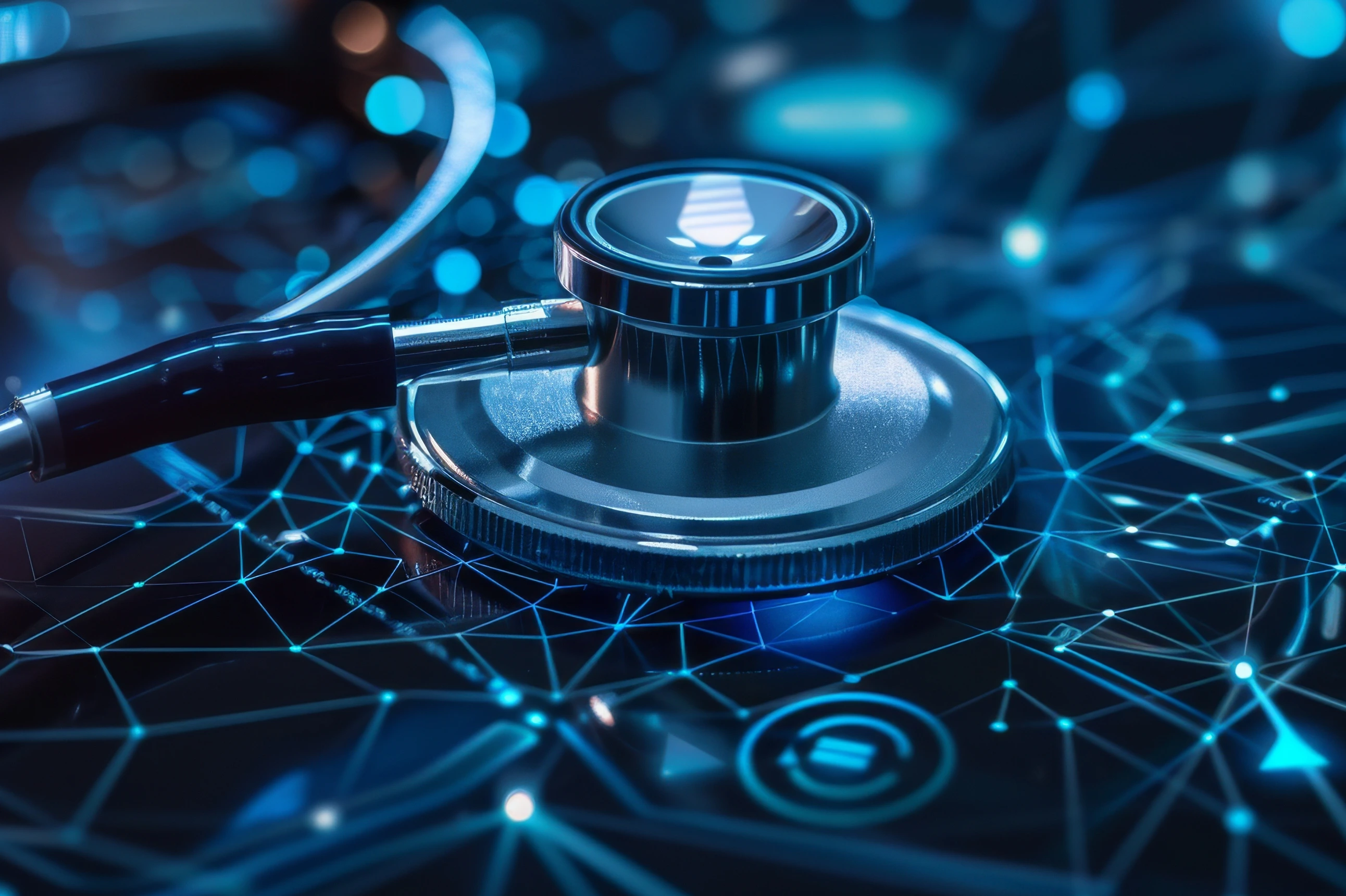 Stethoscope and Advanced AI Technology in Healthcare Innovation_AdobeStock_810682484
