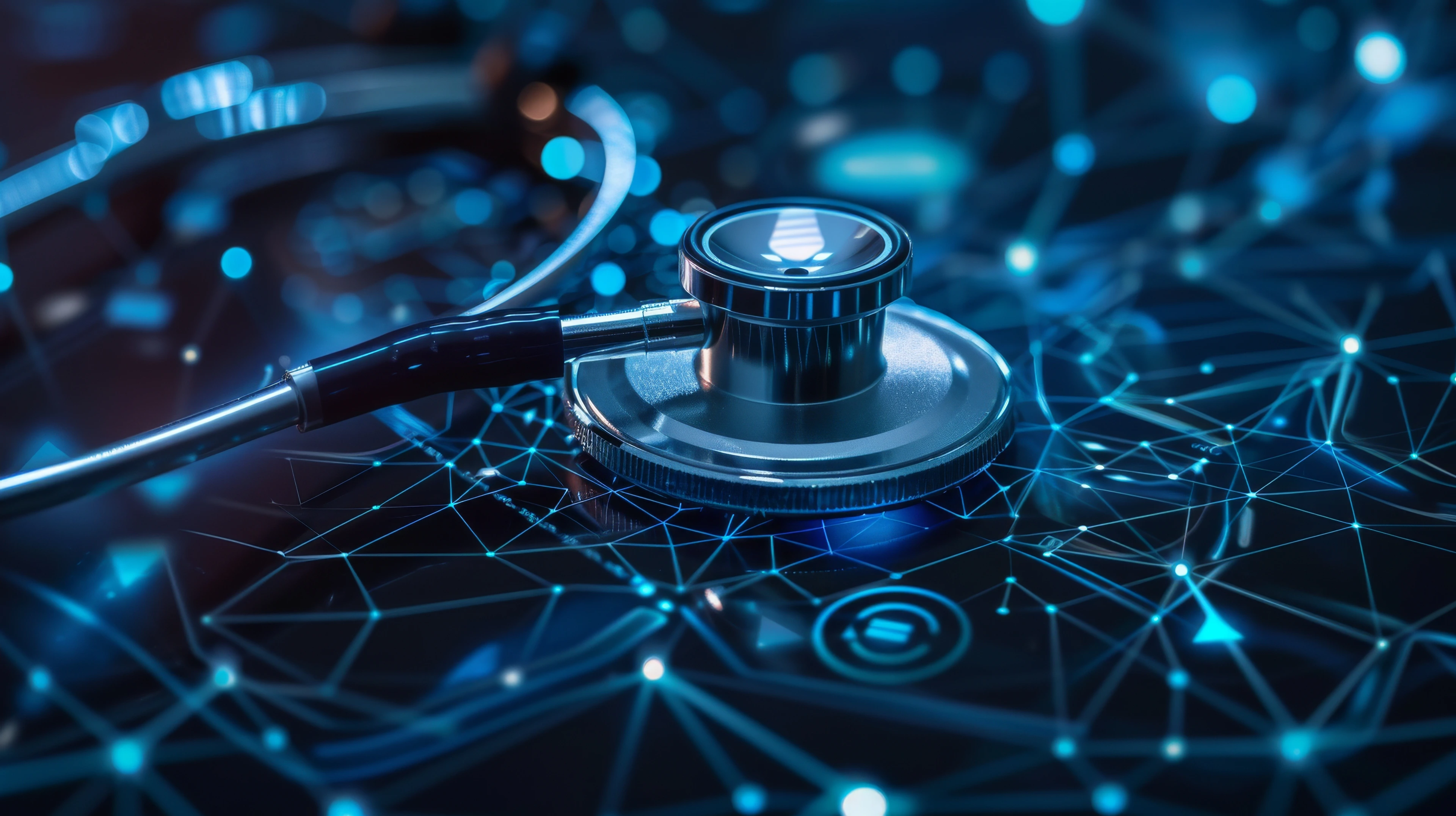 Stethoscope and Advanced AI Technology in Healthcare Innovation_AdobeStock_810682484