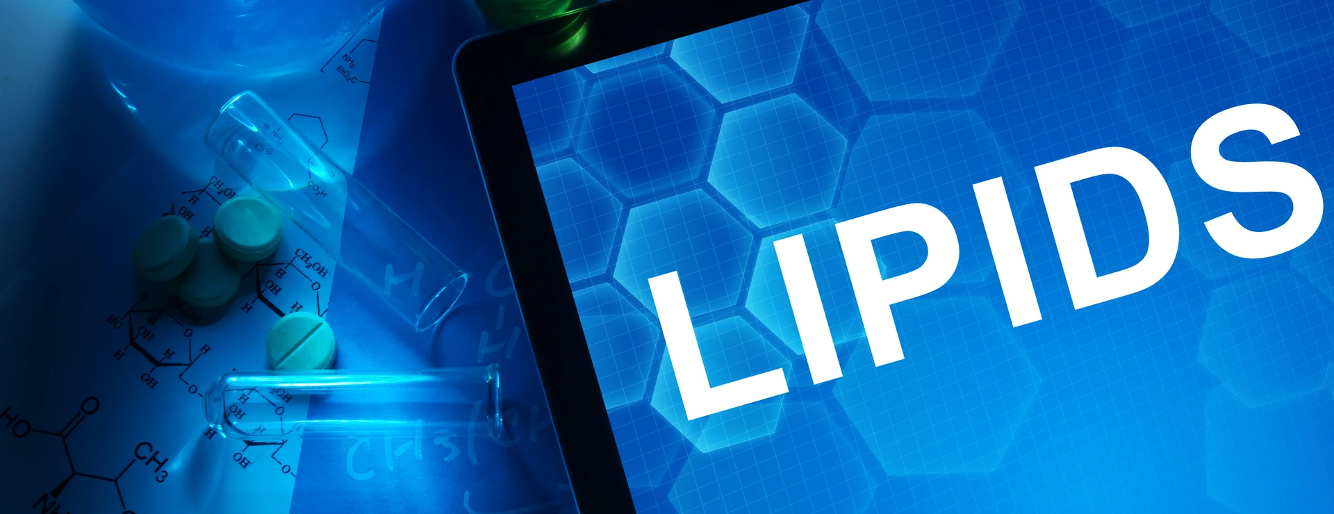 Tablet with word lipids.