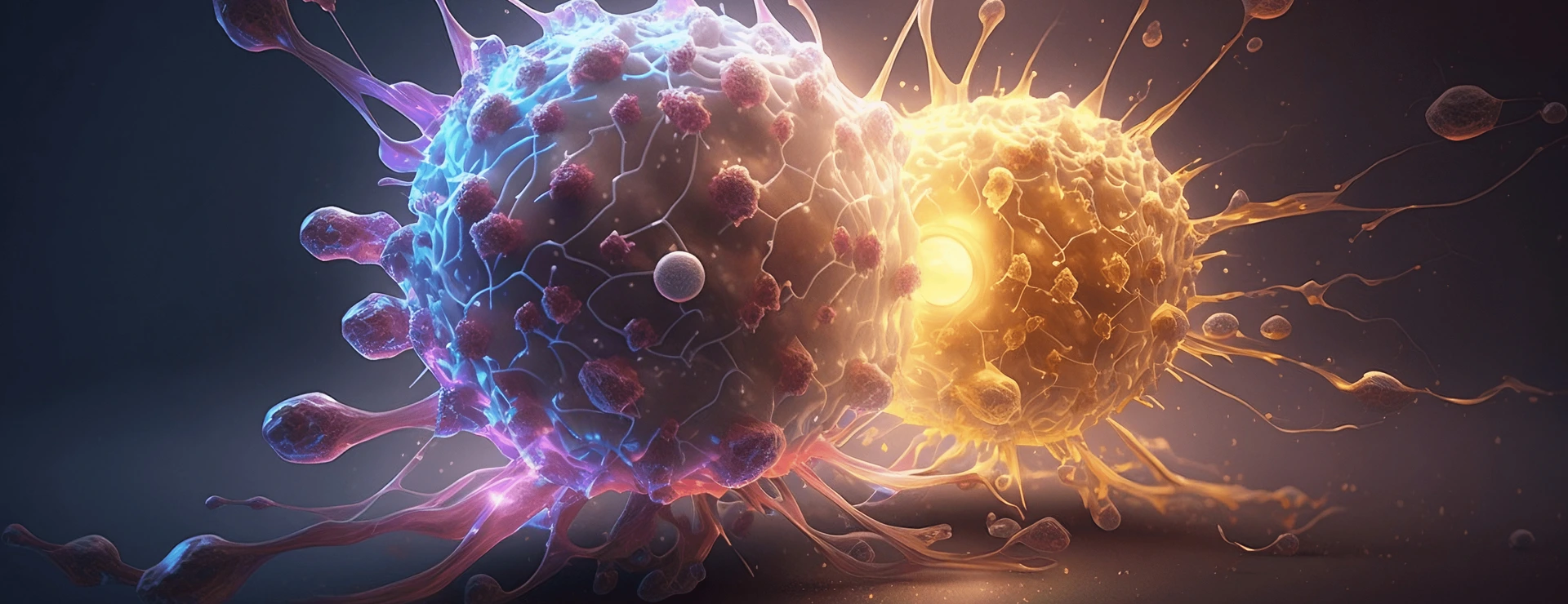 Cancer cell attacking another cell