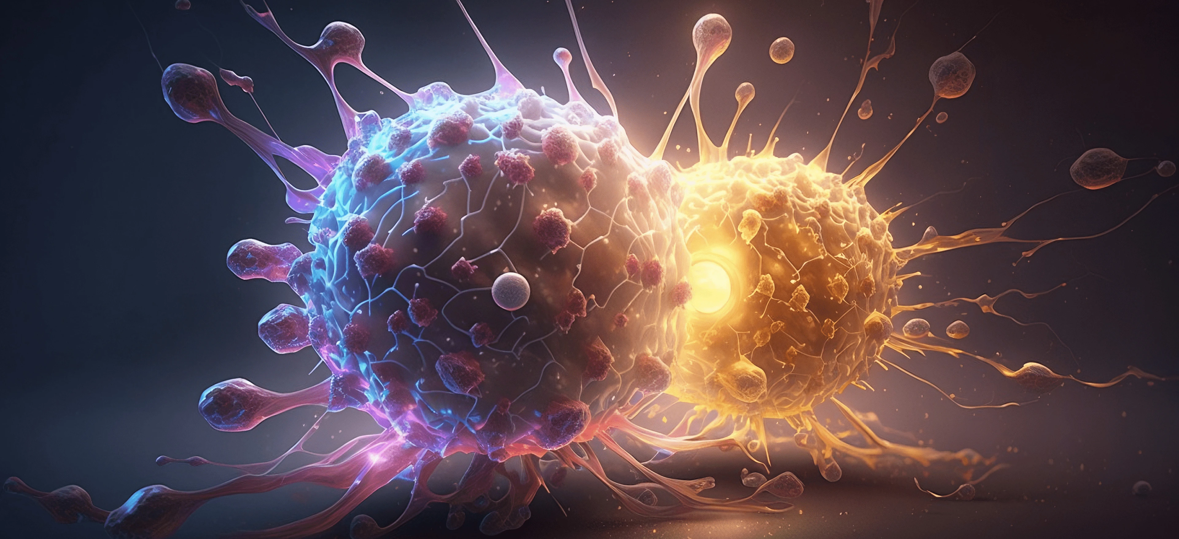 Cancer cell attacking another cell