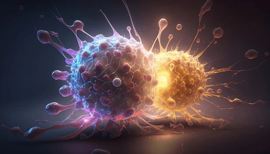 Cancer cell attacking another cell
