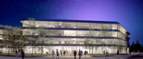 Fußgängerperspektive bei Nacht Pioneer Campus