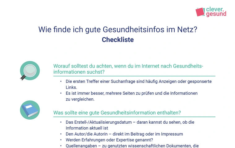 Checkliste für gute Gesundheitsinformationen