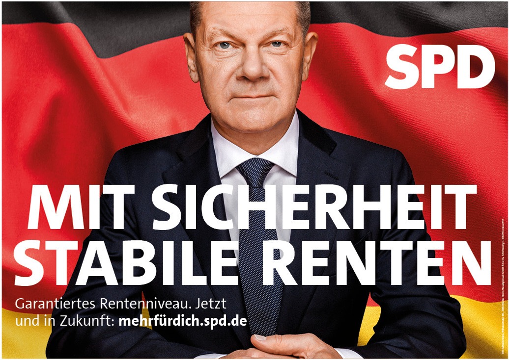 Plakat „Mit Sicherheit stabile Renten“