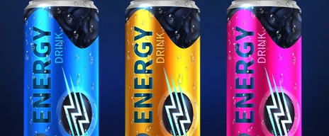 Realistic disposable energy drink cans in different colors of design vector template isolated on white background