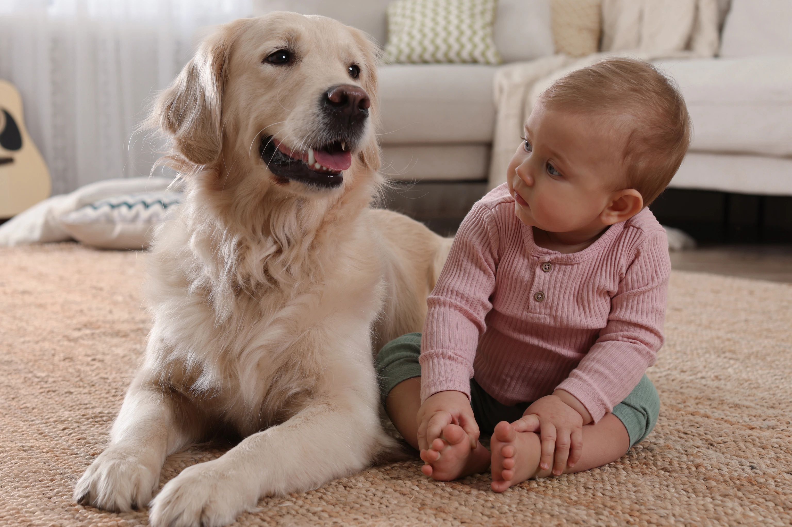Hund mit Kind_Studie zu Eczema