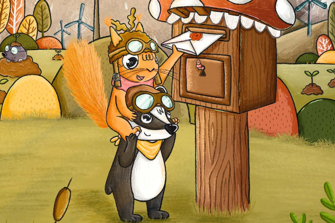 Kinderbuch-Illustration: Tiere im Wald