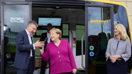German Chancellor Angela Merkel visits Continental at IAA 2019