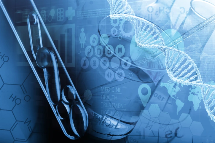 DNA helix 3D illustration 2