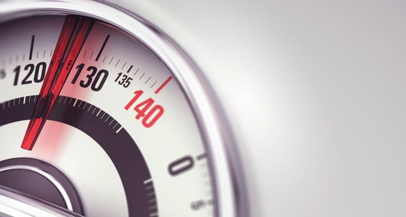Overweight and Obesity. Bathroom Scale Close-up