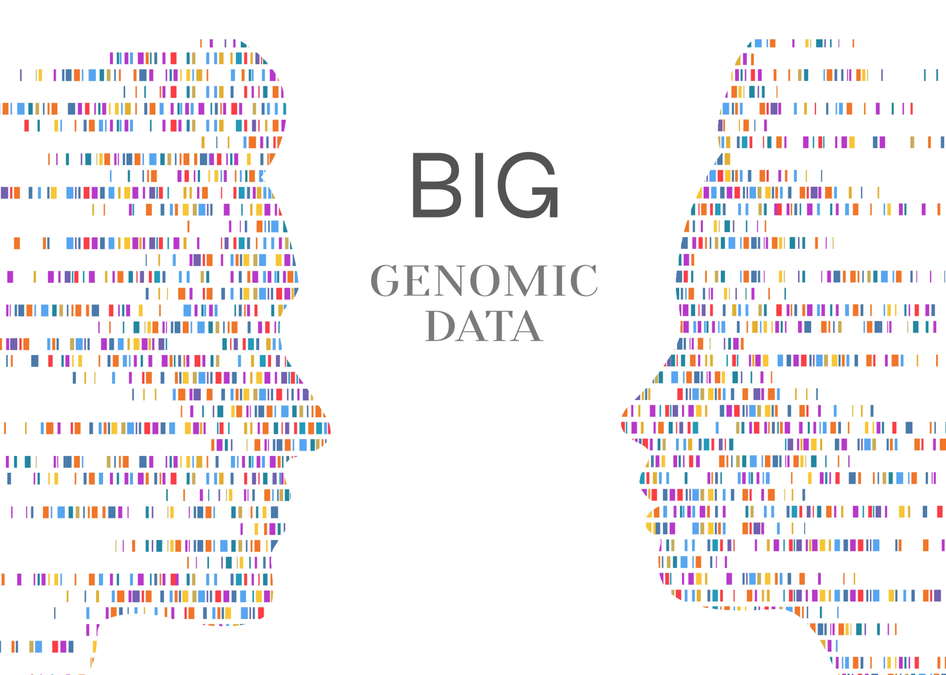 Dna test infographic. Big genomic data with people face. Genome sequence map. Vector illustration.