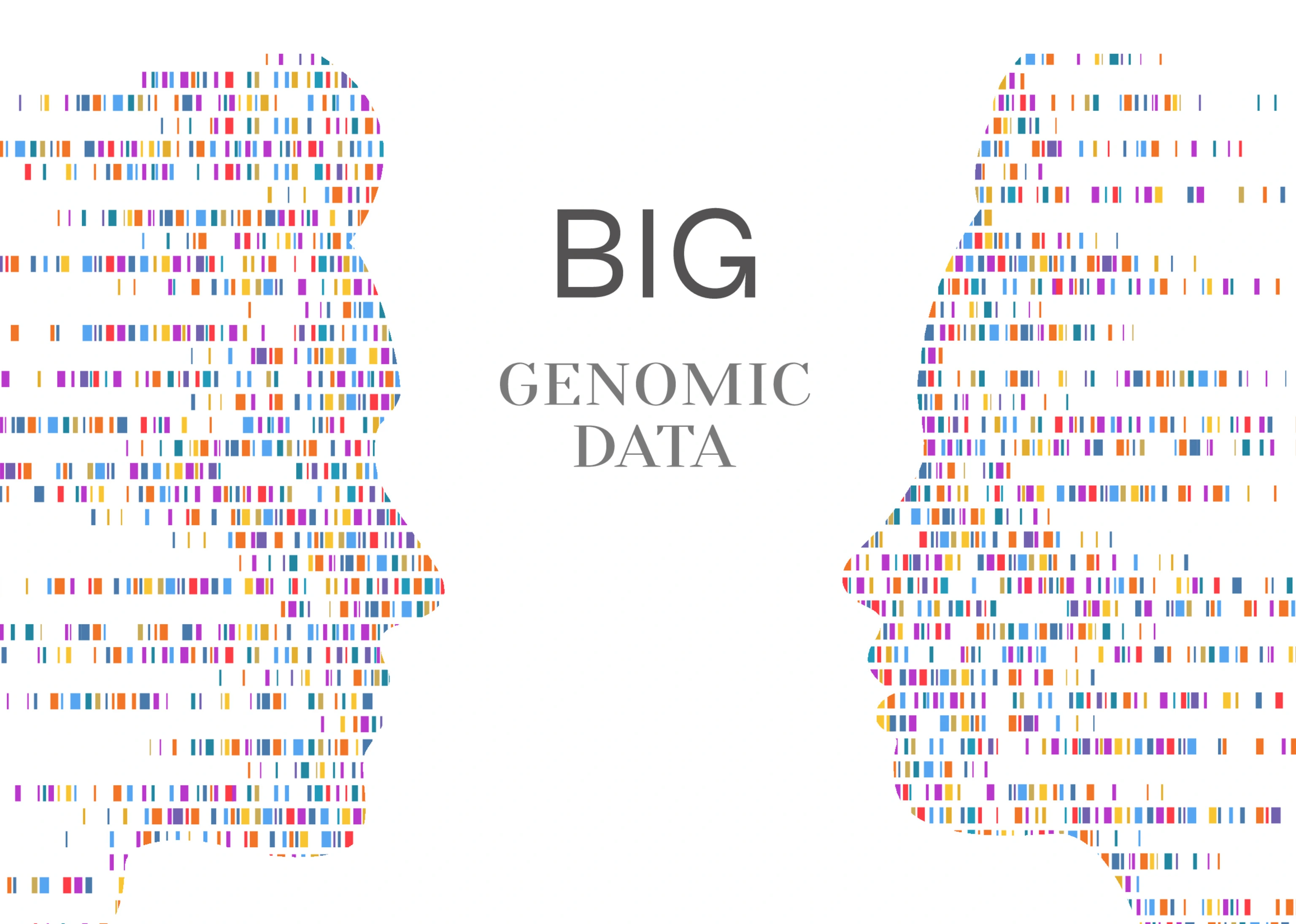 Dna test infographic. Big genomic data with people face. Genome sequence map. Vector illustration.