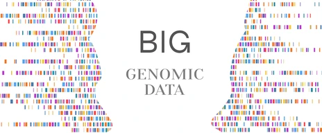 Dna test infographic. Big genomic data with people face. Genome sequence map. Vector illustration.