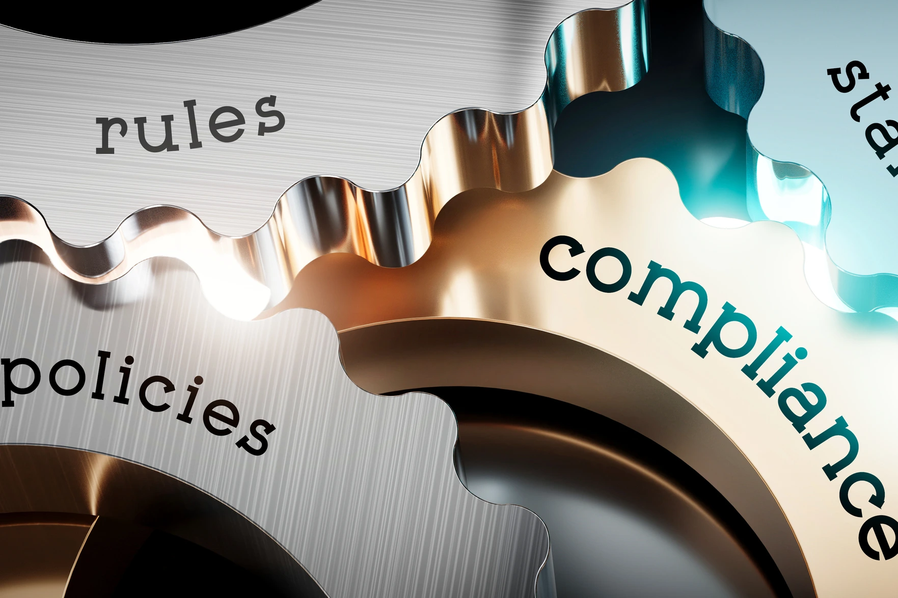 Compliance - gears concept - 3D illustration