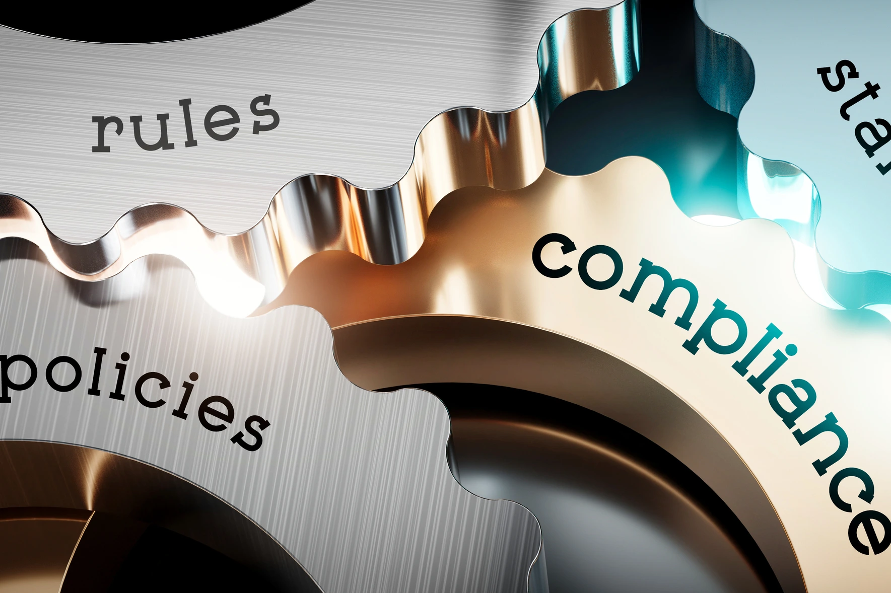 Compliance - gears concept - 3D illustration