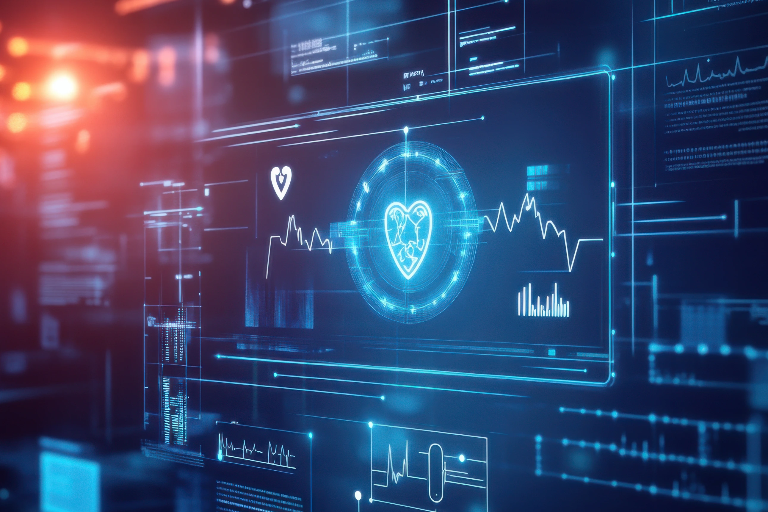 An AI powered system automating remote patient monitoring by analyzing real time health data and vital signs, futuristic AI-driven healthcare platform_AdobeStock_1366228679