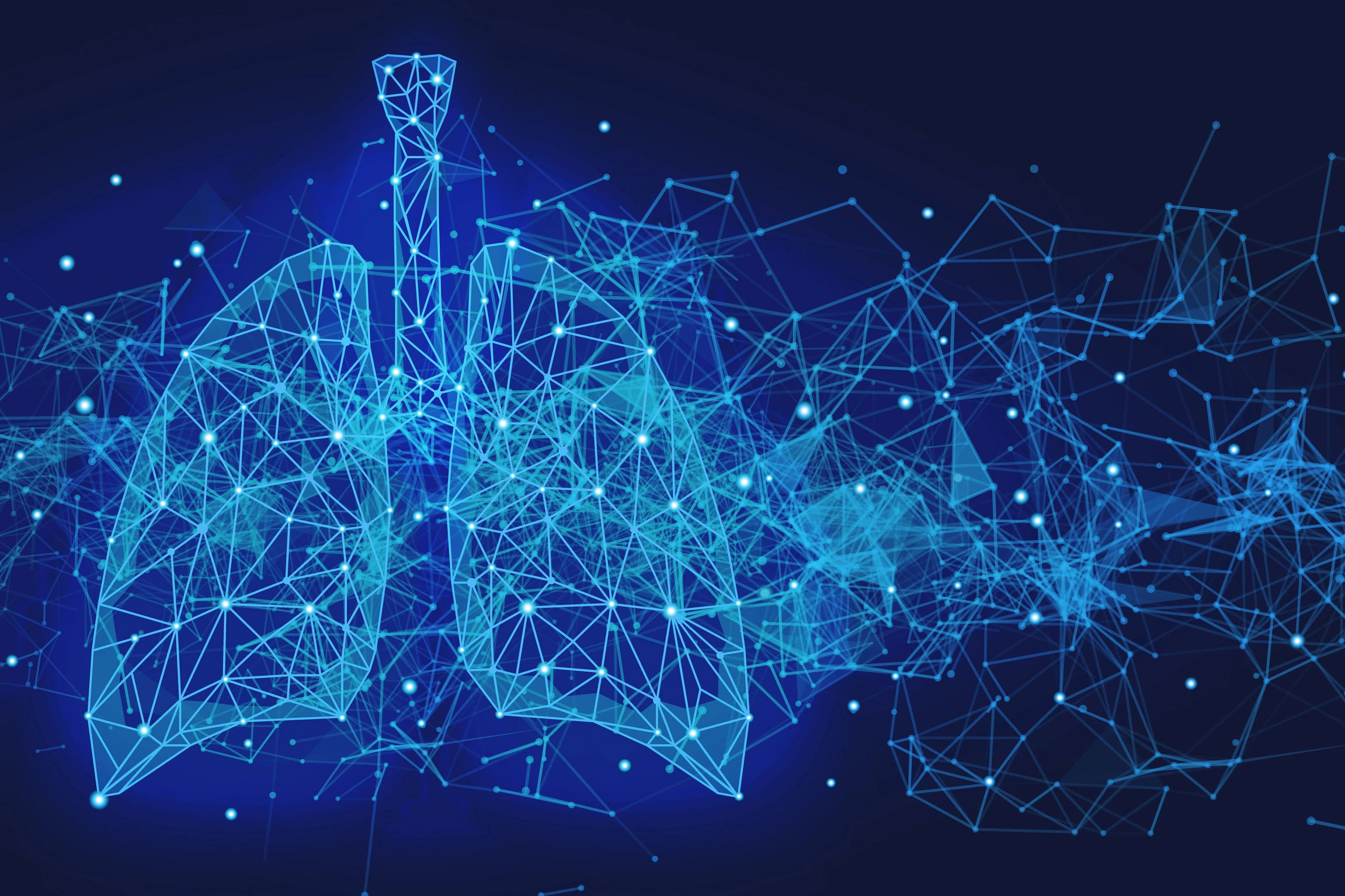 Futuristic medical concept with red human lungs