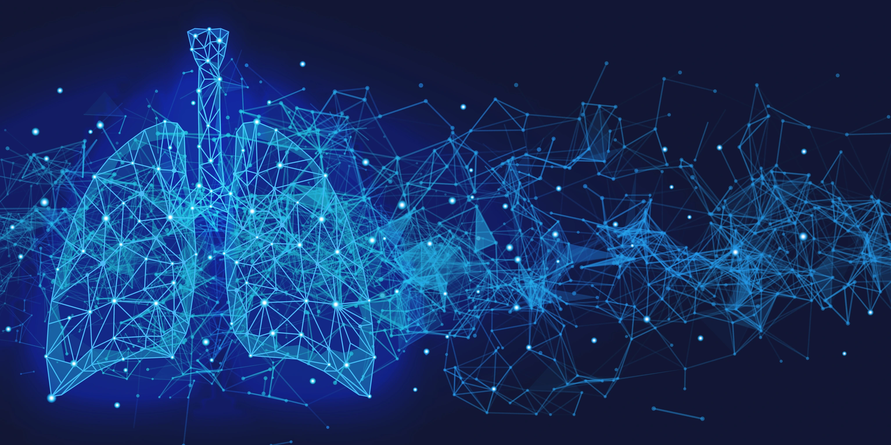 Futuristic medical concept with red human lungs