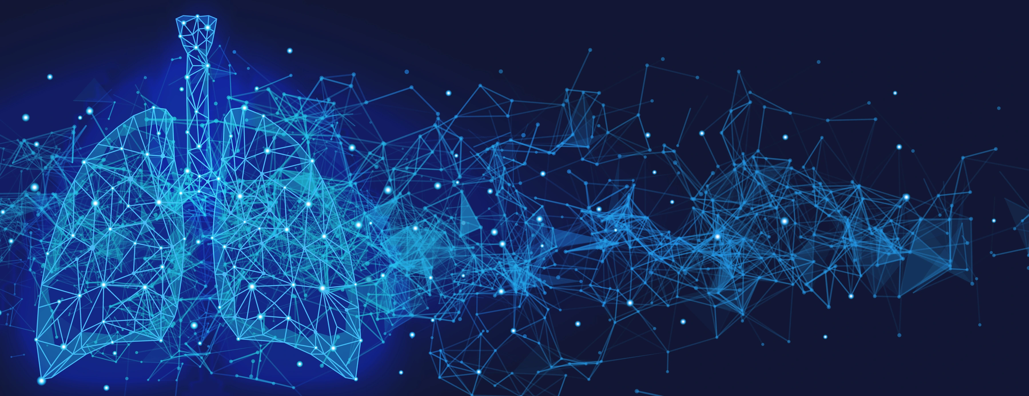 Futuristic medical concept with red human lungs