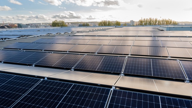 building with rooftop PV