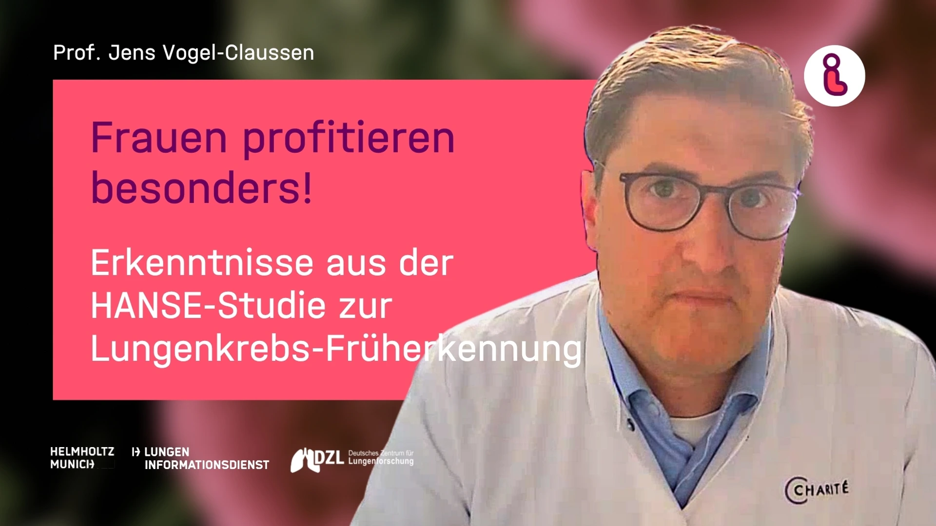 Vorschaubild zum Video "Frauen profitieren besonders! Erkenntnisse aus der HANSE-Studie zur Lungenkrebs-Früherkennung" mit Prof. Jens Vogel-Claussen