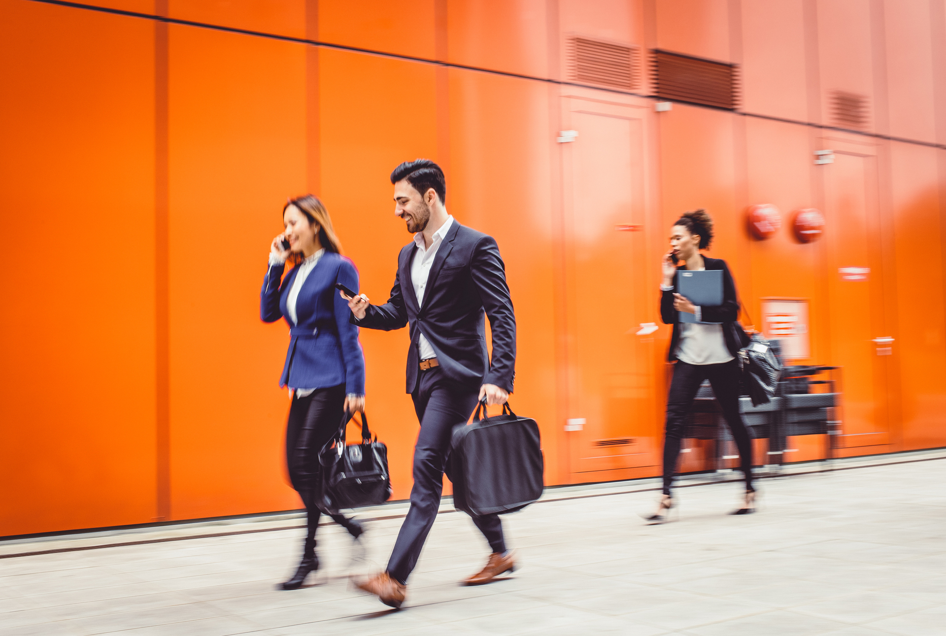 Business People Walking, Blurred Motion