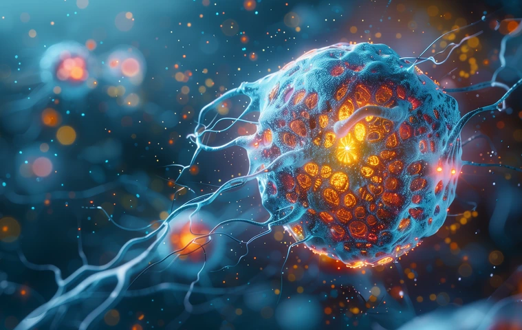 Human cell under oxidative stress