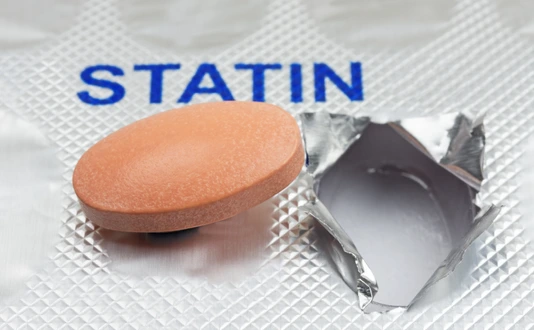 Tablettenblister mit Statin (Cholesterinsenker)