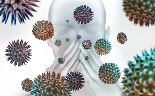 Mensch mit Allergie gegen Pollen