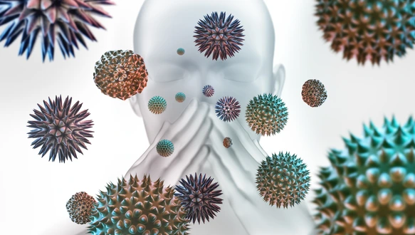 Mensch mit Allergie gegen Pollen